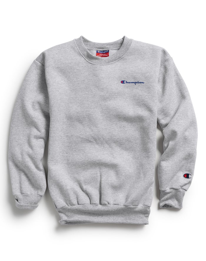 Champion Sweatshirt Jongens - Grijs - Double Dry Script Logo ( 670589-ZDY )